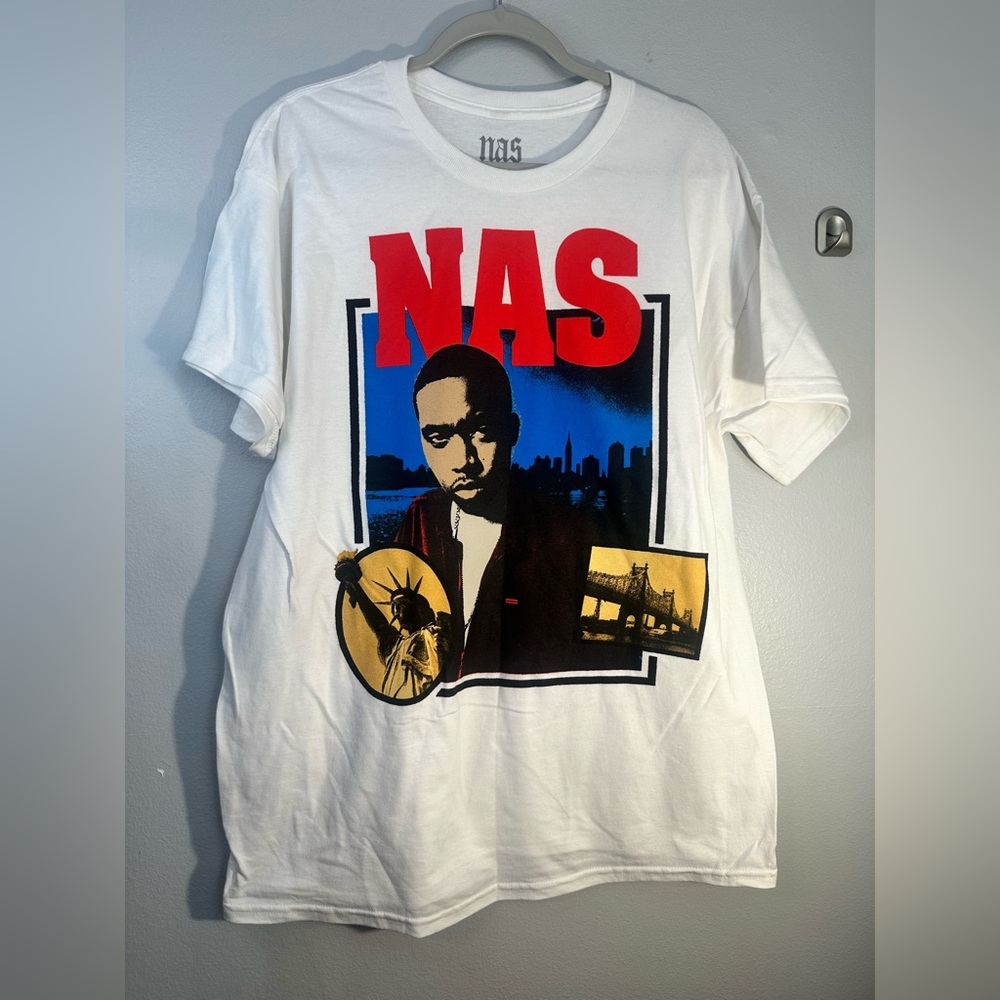 Nas White Graphic T-Shirt for Men size large nwot